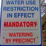 Water restriction sign