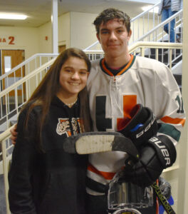 Riley Walsh (left) with her brother, Hopkinton High junior Sean Walsh