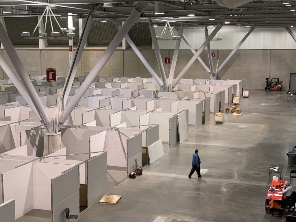 Overview of cubicles at Boston Convention and Exposition Center