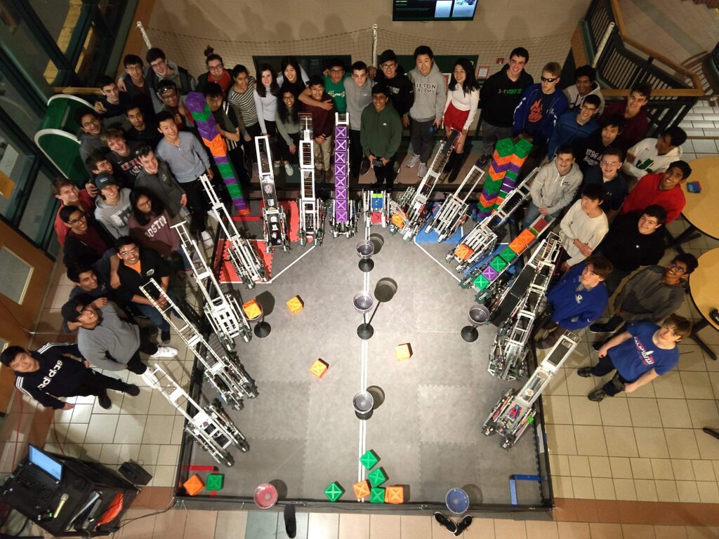 Hopkinton High School robotics team with some students from other area schools