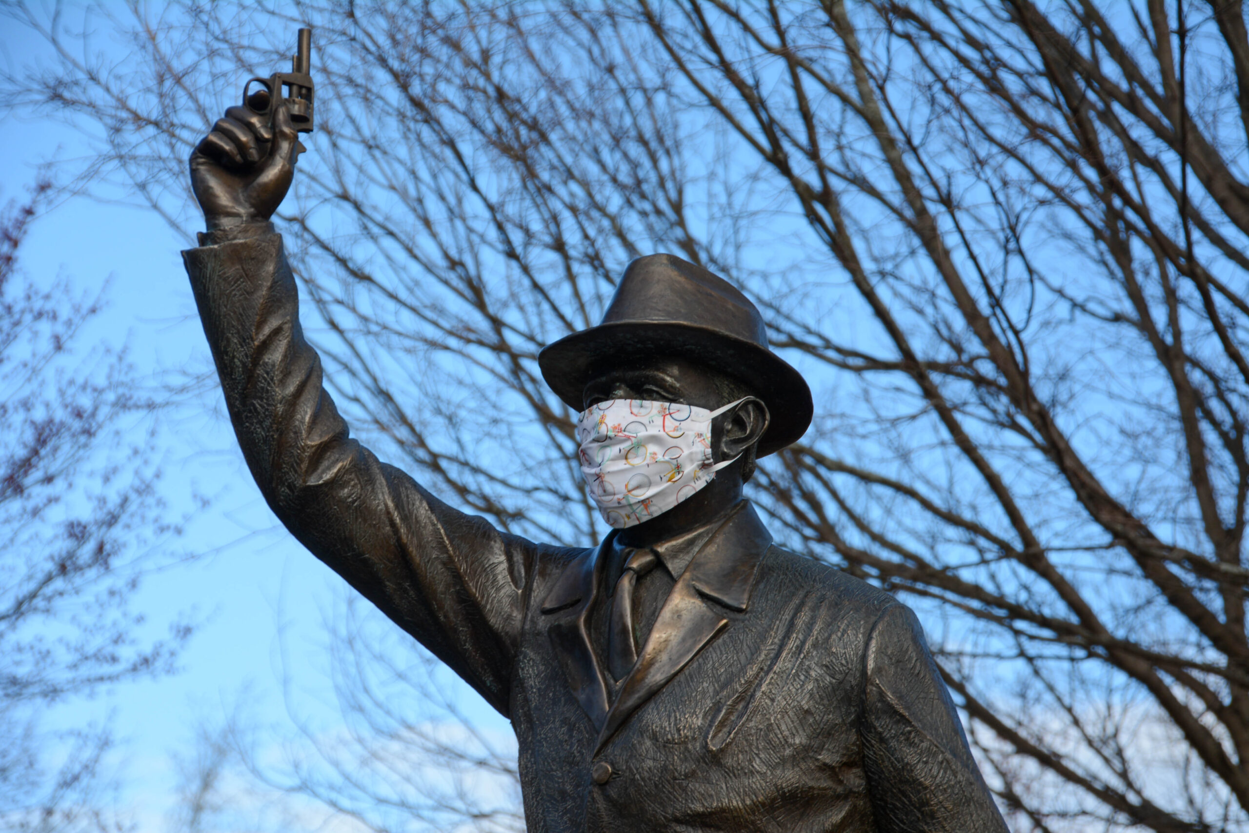Photos: Hopkinton statues get protective masks