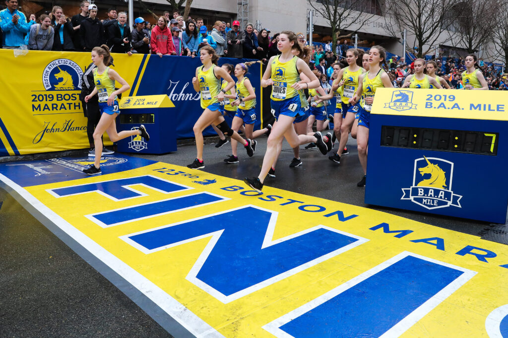 2019 Boston Marathon scholastic mile race