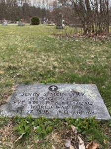 John Stanley McIntyre's grave at Mount Auburn Cemetery
