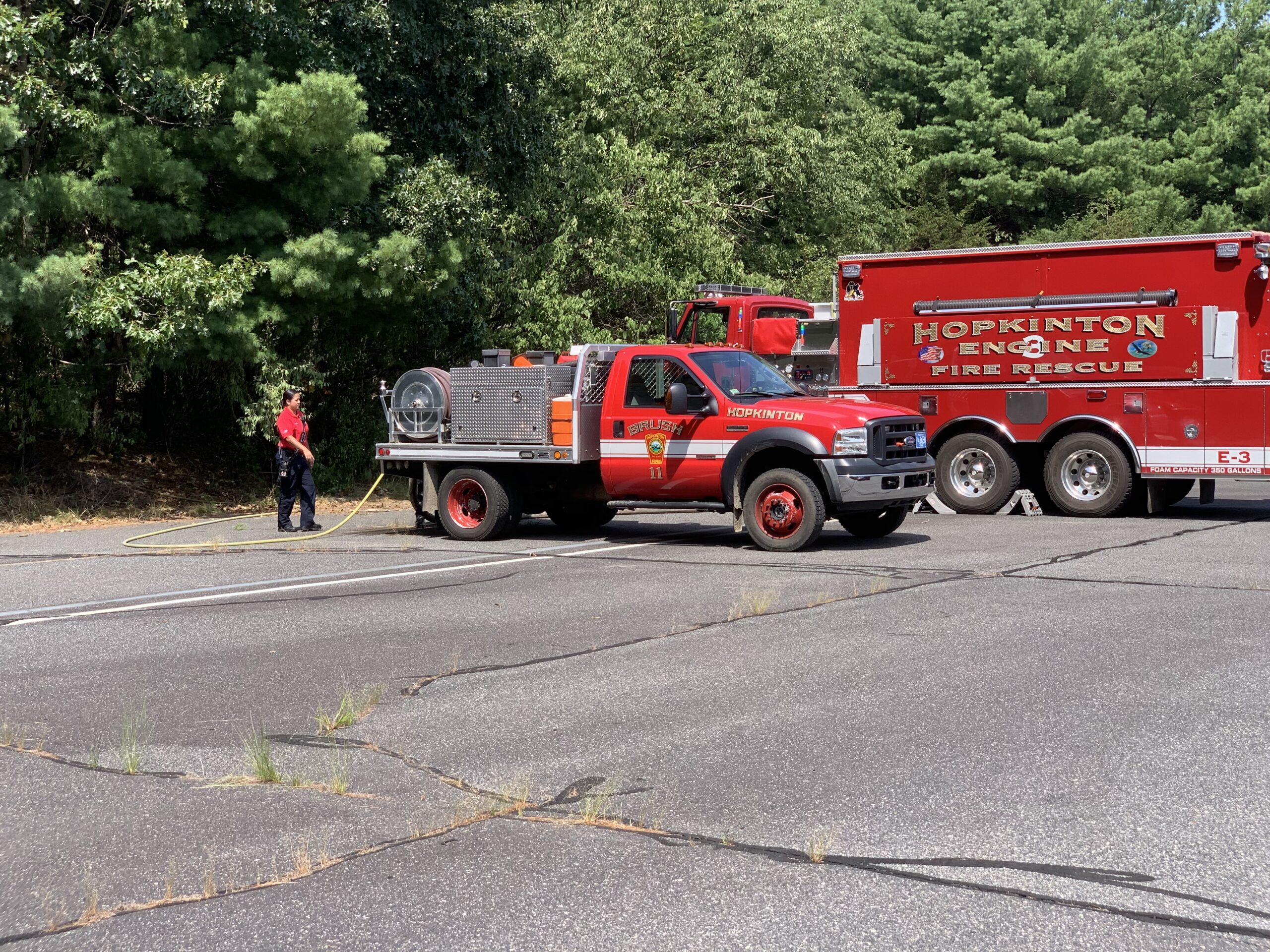 Fire Department extinguishes brush fire off Frankland Road