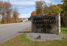 Marathon School sign