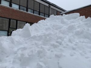 Snow pile at Center School