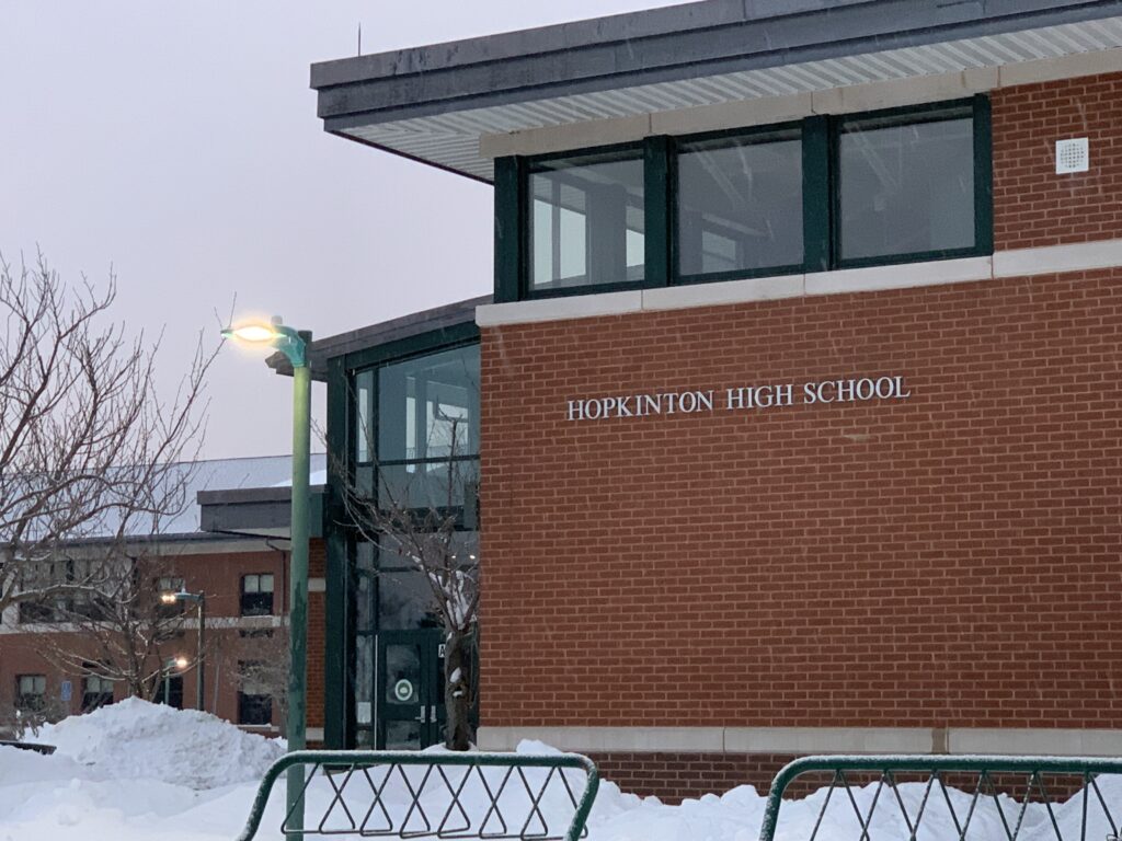 Hopkinton High School building sign