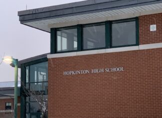 Hopkinton High School building sign