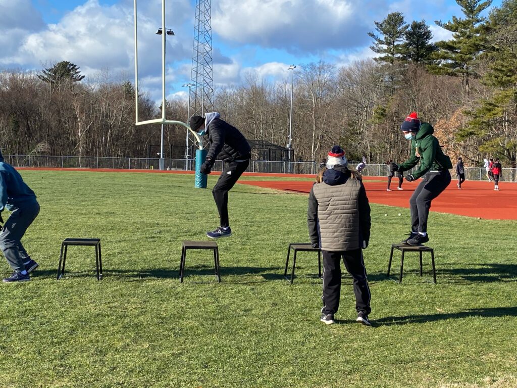 Boys track training