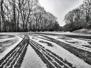 Ice on road
