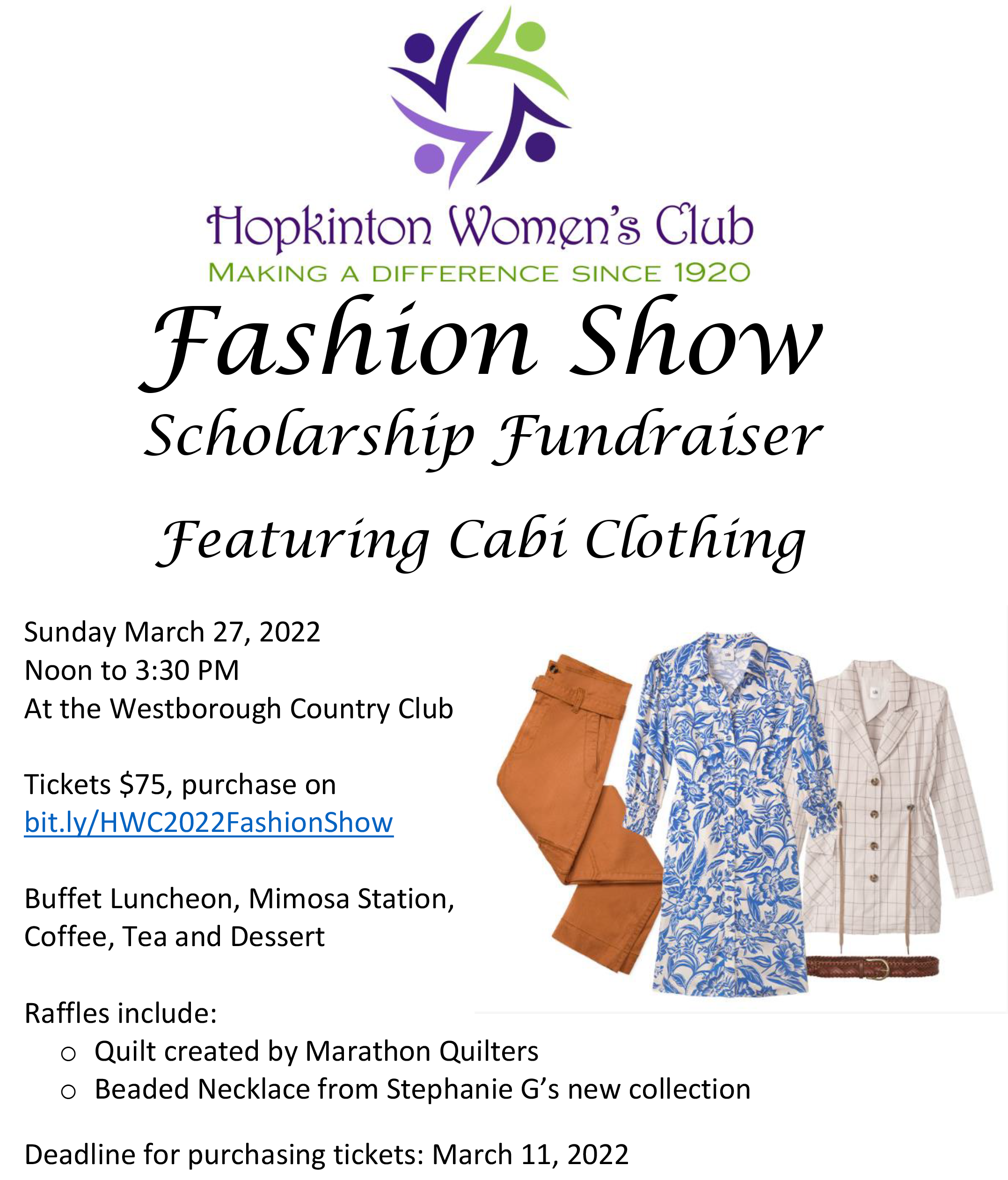 Hopkinton Women’s Club Fashion Show March 27