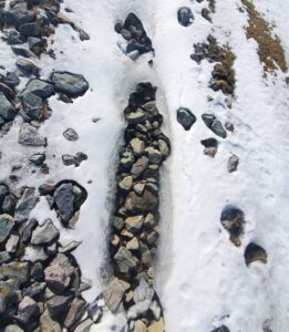 Rocks in snow