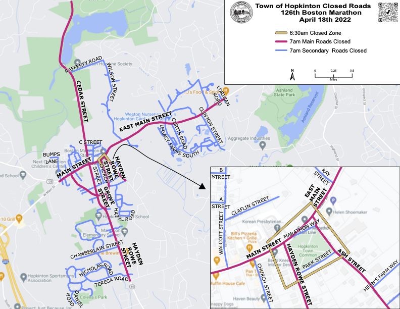 Marathon road closures start at 6:30 a.m. Monday