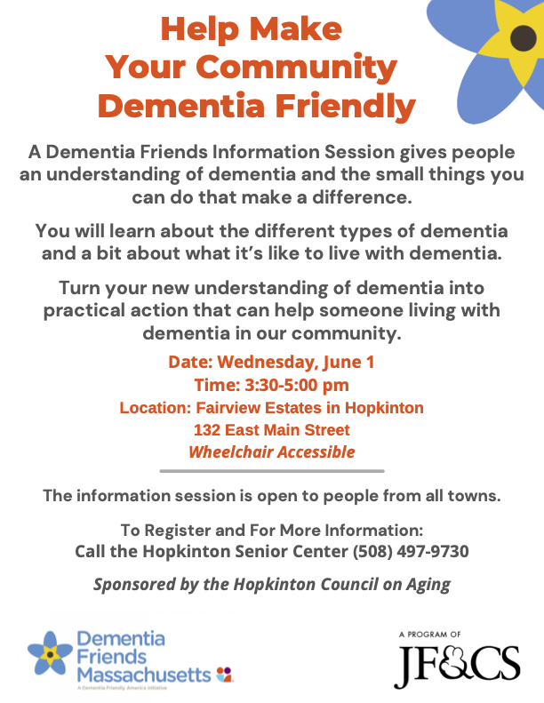 Dementia Friends information session June 1