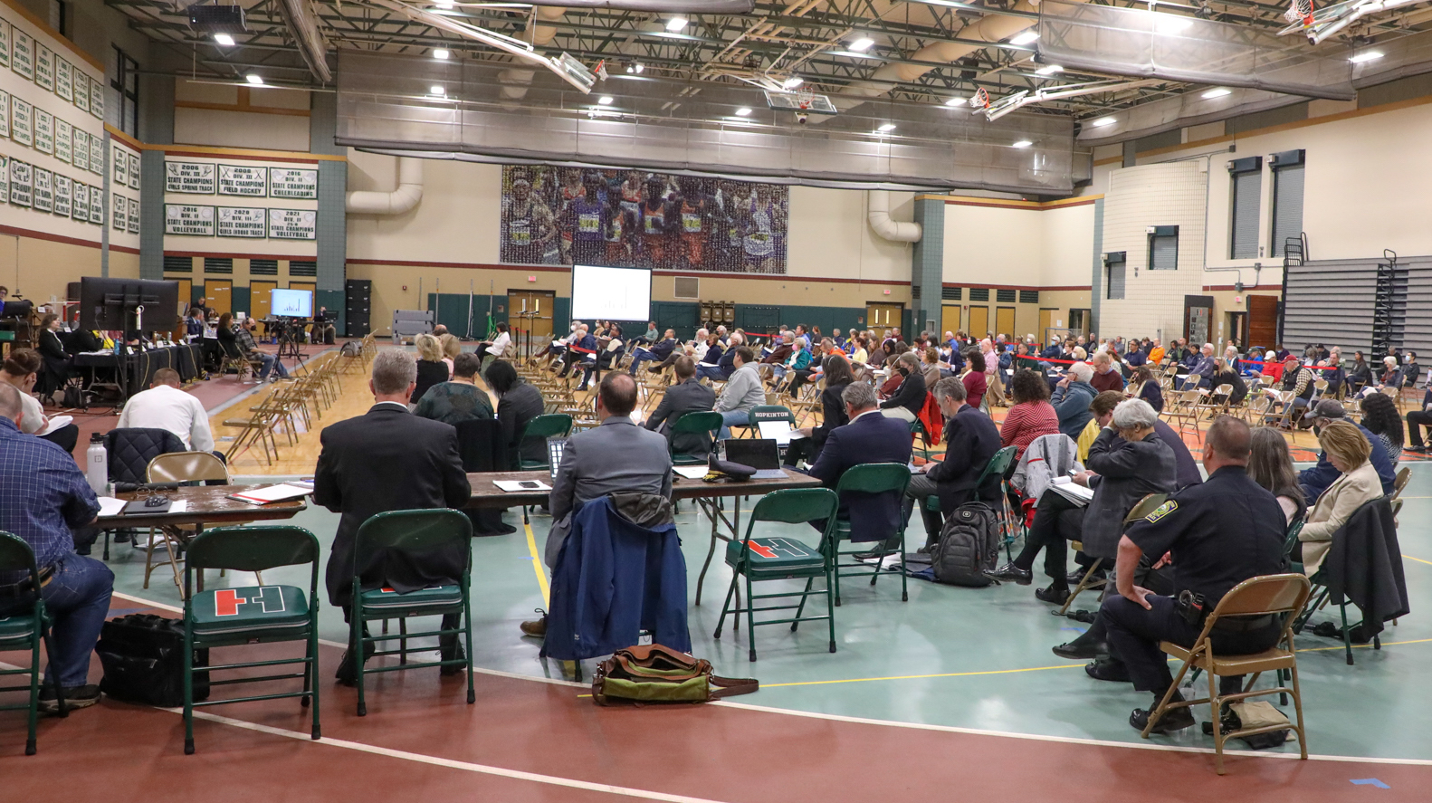 Town Meeting Day 2 roundup: MWRA water connection passes, Frankland Road land-taking rejected before meeting halted again