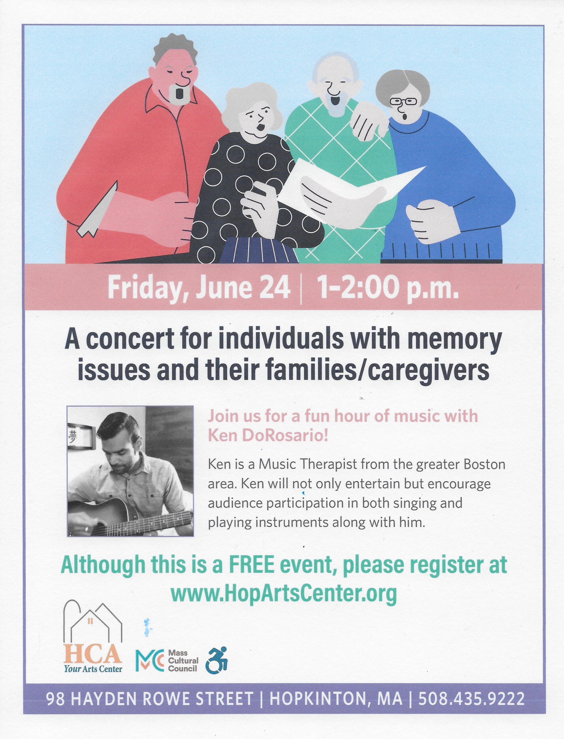 HCA hosts June 24 concert for individuals with memory issues
