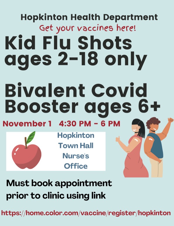 Health Department offers flu, COVID vaccine clinic Nov. 1