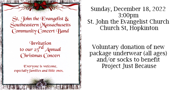 Christmas Concert at St. John’s Church Dec. 18