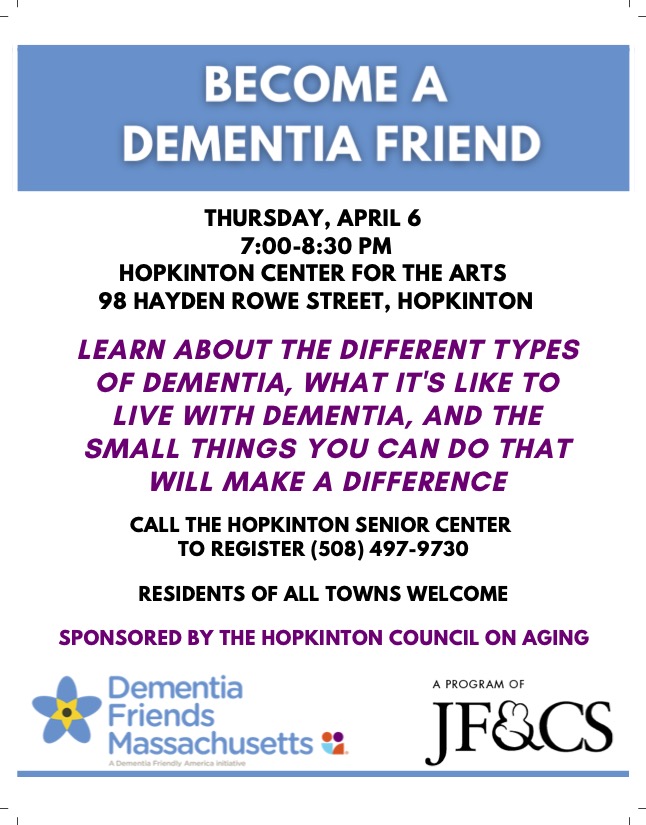 Become a Dementia Friend April 6