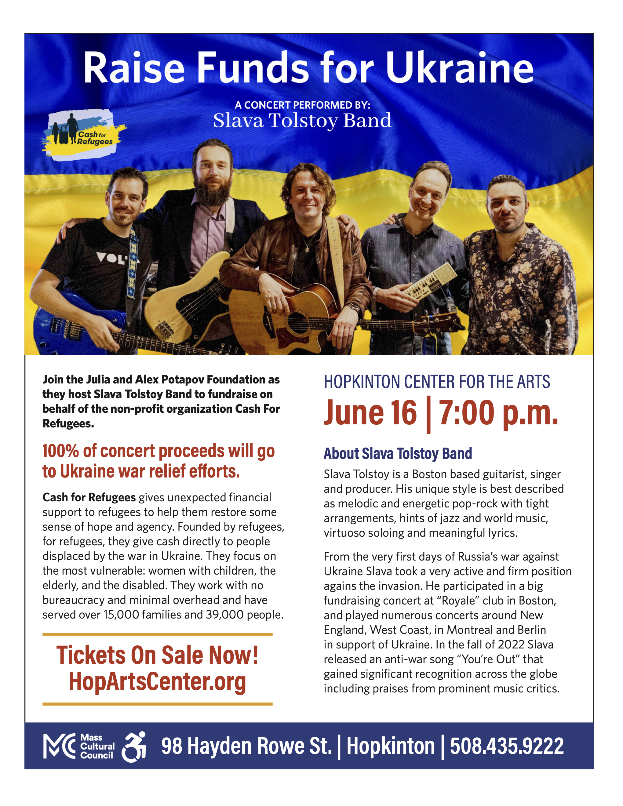 Benefit concert for Ukraine at HCA June 16