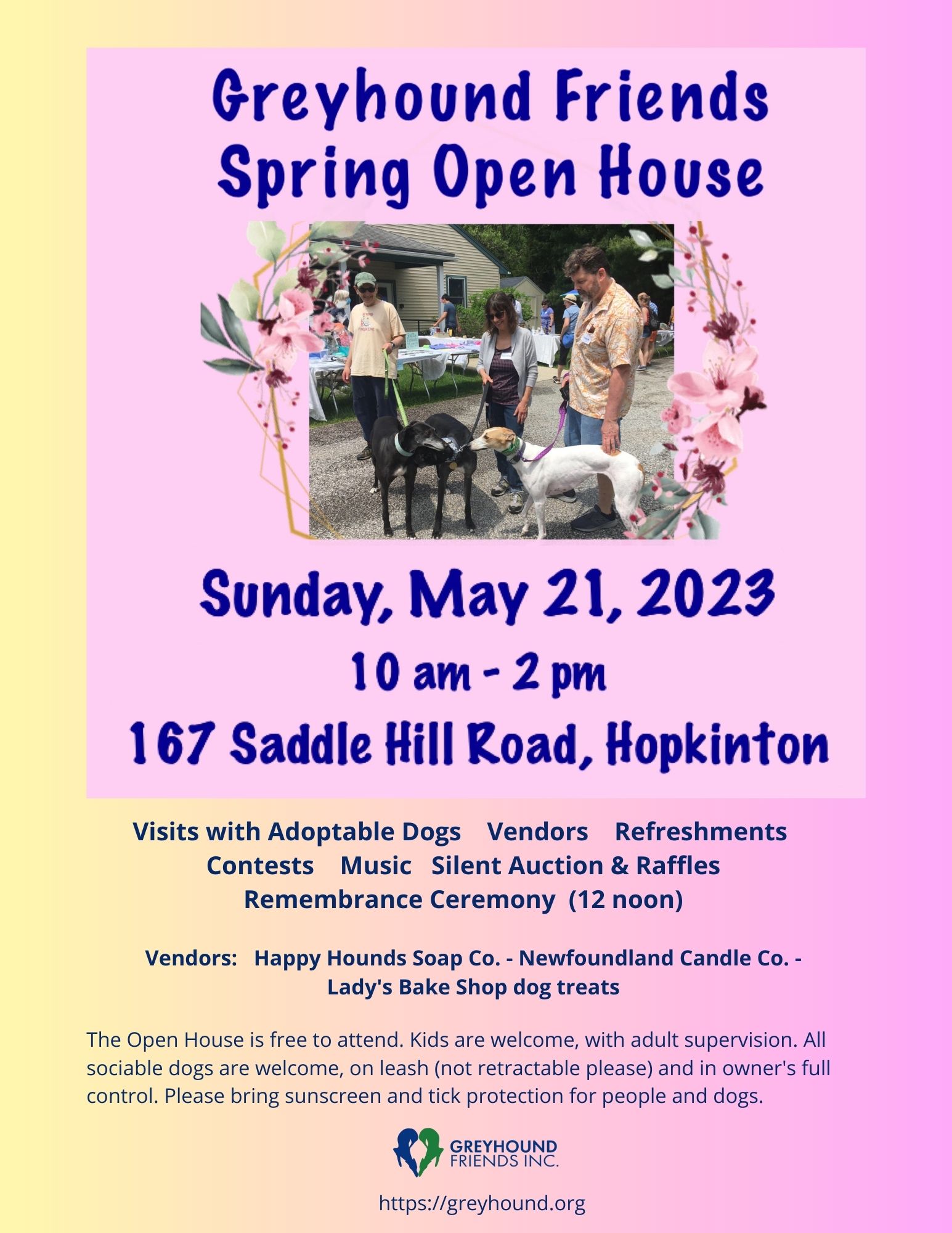 Greyhound Friends Spring Open House postponed to May 21
