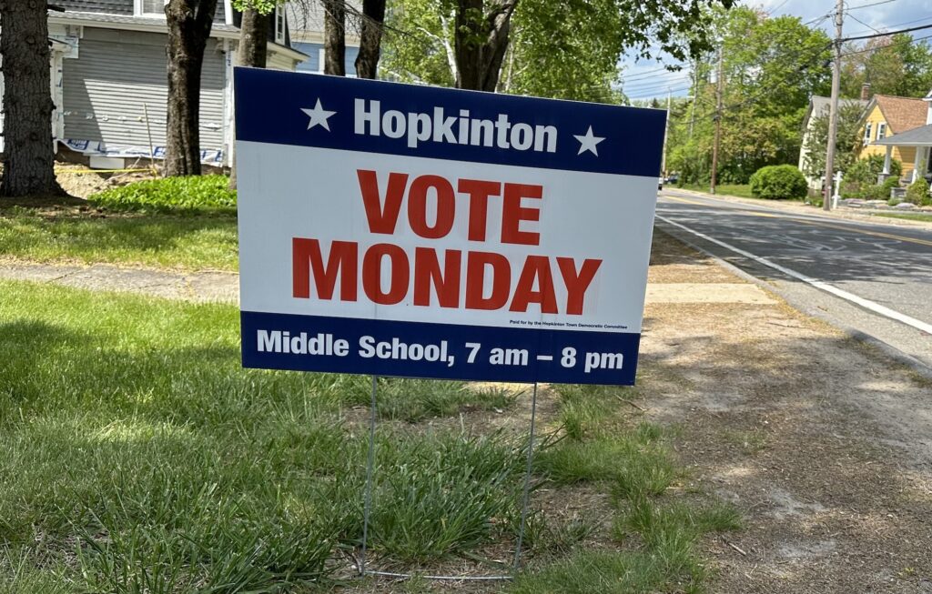 Vote Monday sign