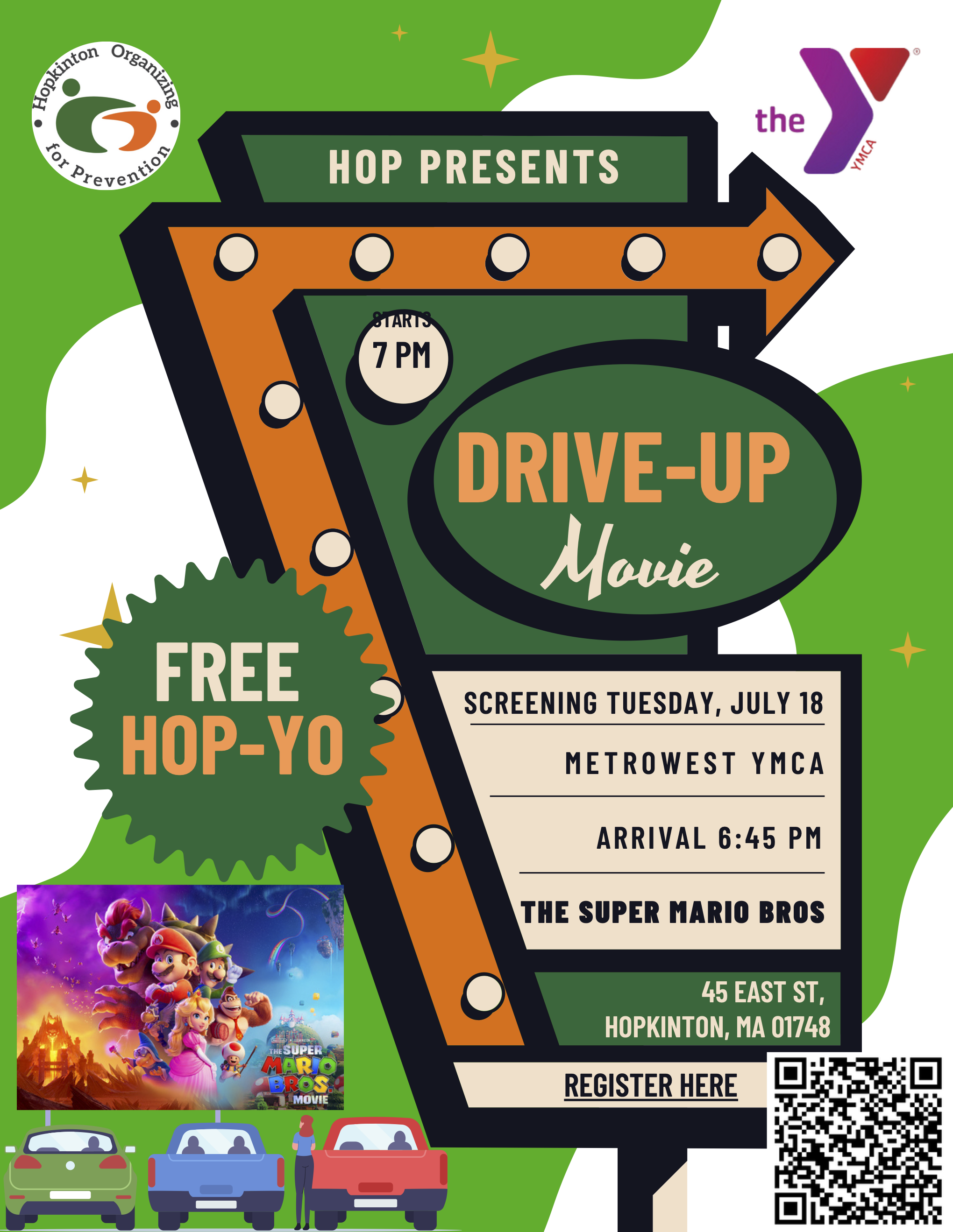 HOP Drive-Up Movie at YMCA July 18