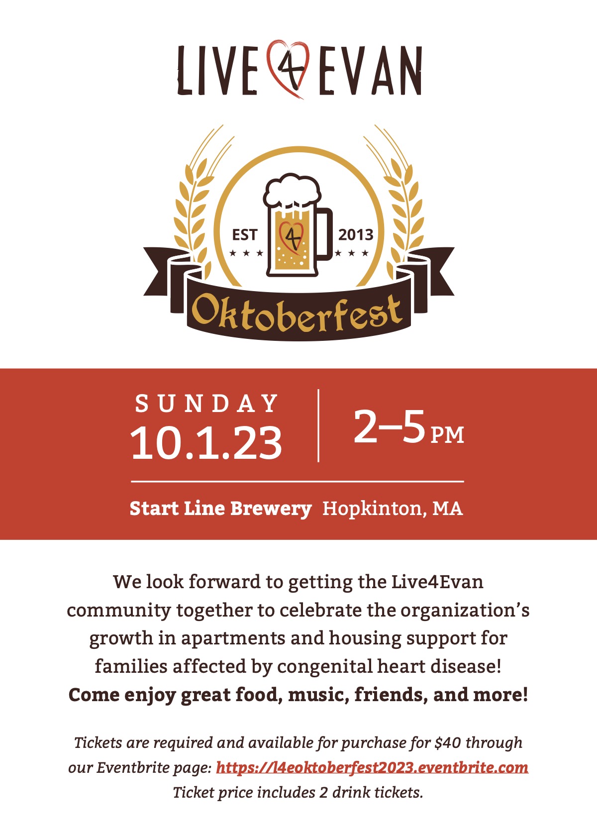Live4Evan Oktoberfest at Start Line Brewery Oct. 1