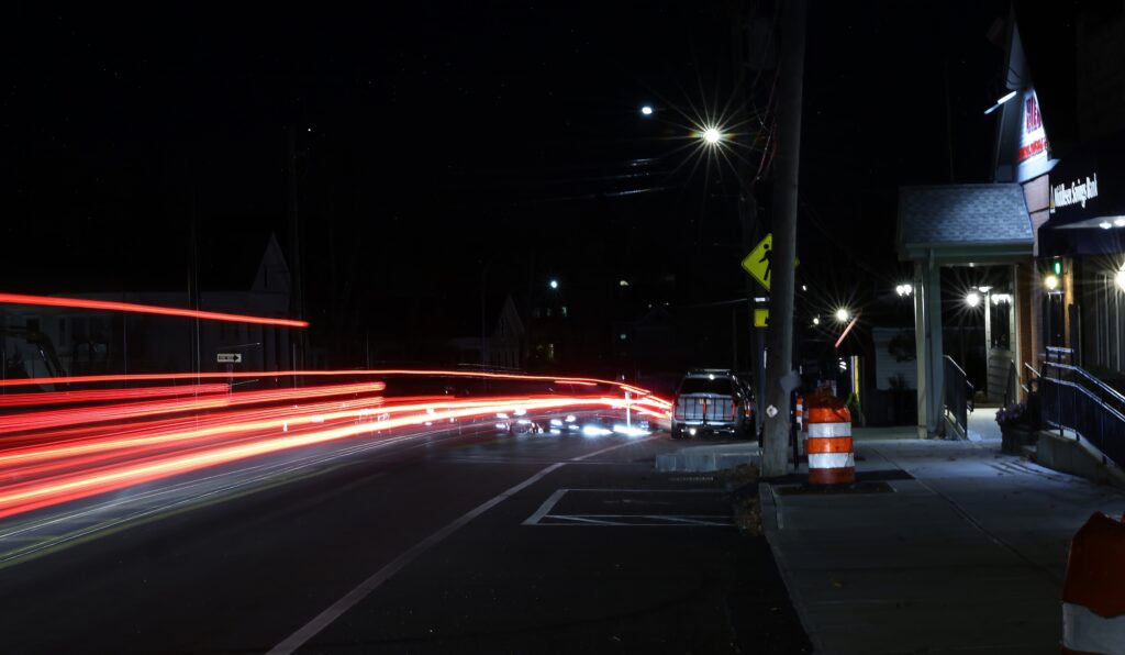 Tail lights on Main Street