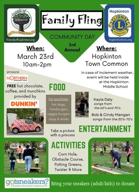 Family Fling at Hopkinton Middle School March 23
