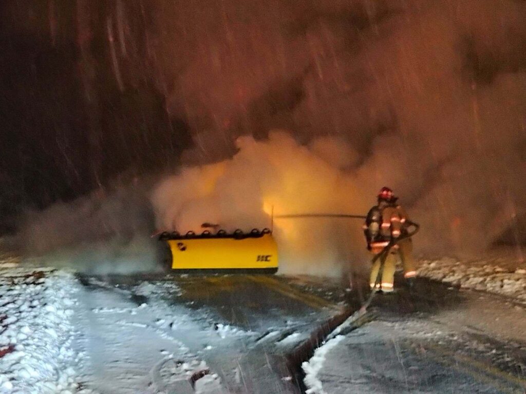 Plow truck fire