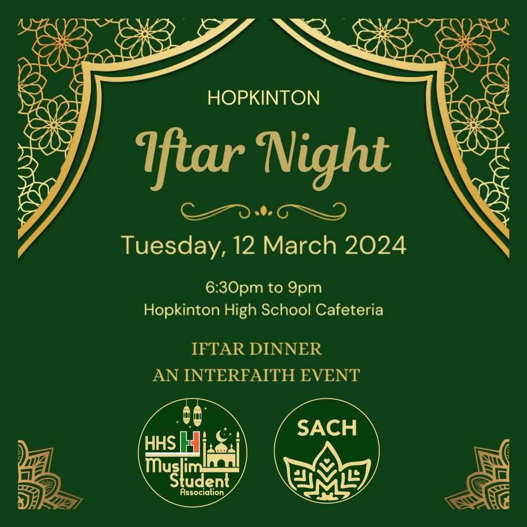 Hopkinton Interfaith Iftar Night at HHS March 12
