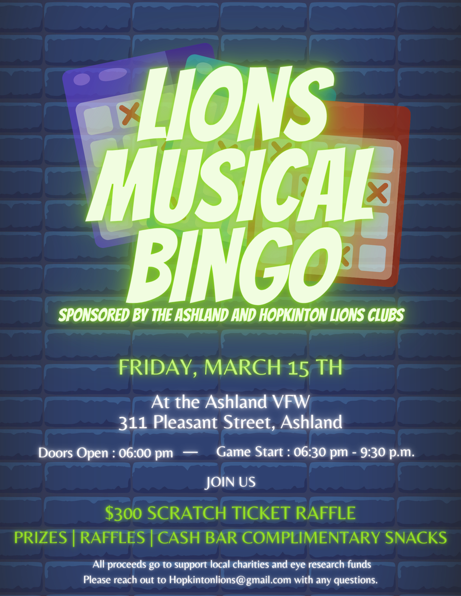 Lions Musical Bingo Fundraiser March 15