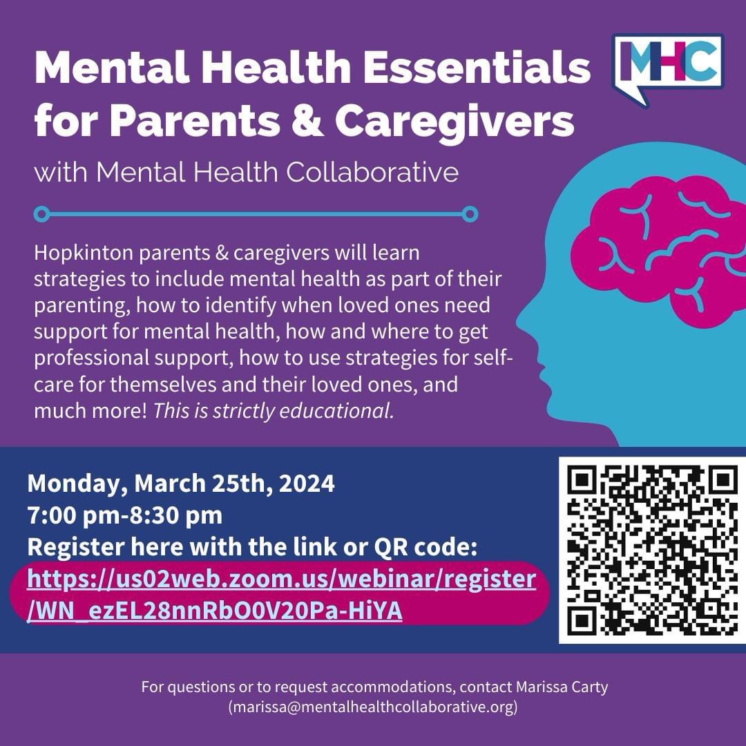 MHC Mental Health Essentials for Parents/Caregivers March 25