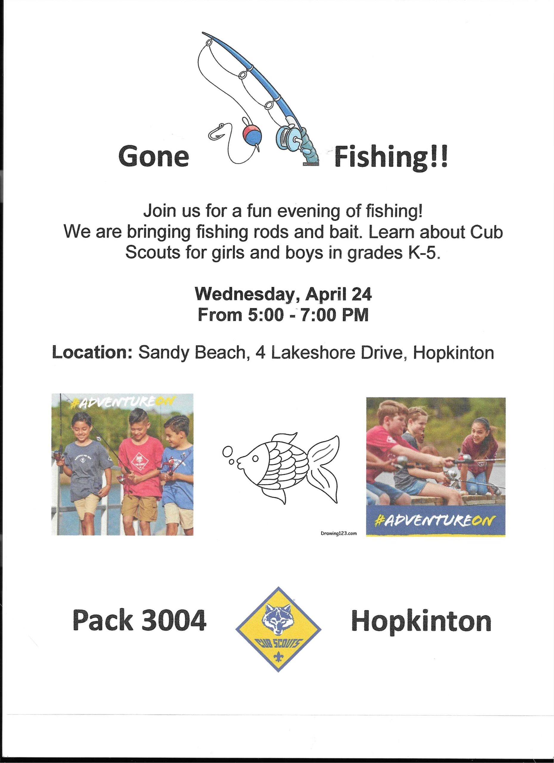 Cub Scout Fishing Derby at Sandy Beach April 24