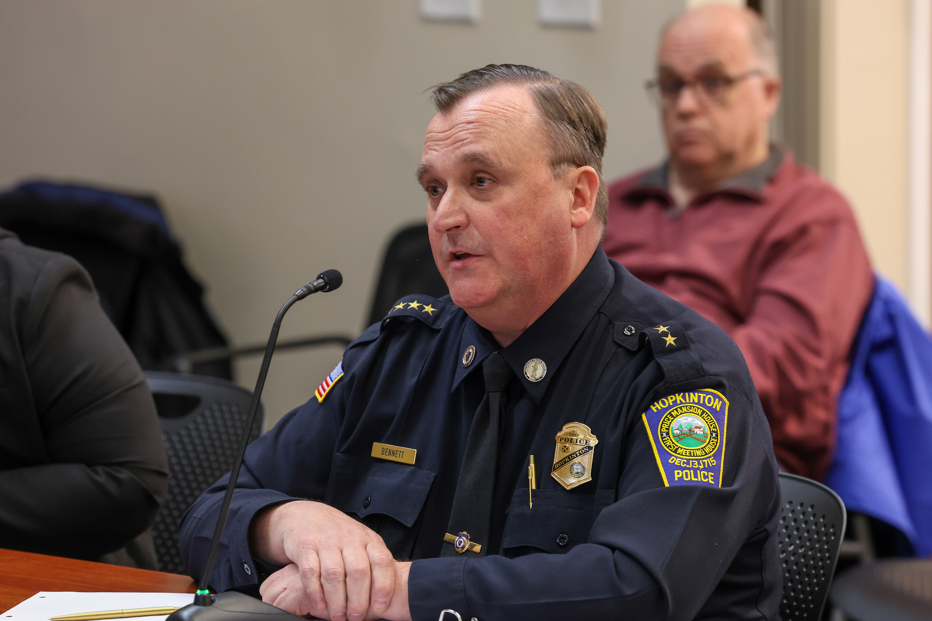 Select Board completes HPD Chief Bennett’s midyear review, offers goals for improvement