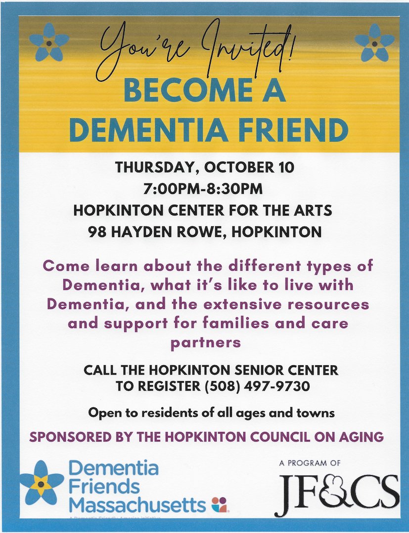 Dementia Friends Information Session Oct. 10