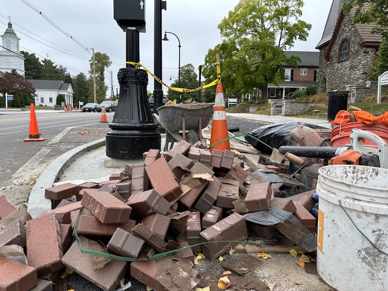 Main Street Corridor Project update: Sidewalk in front of Town Hall to be excavated Tuesday