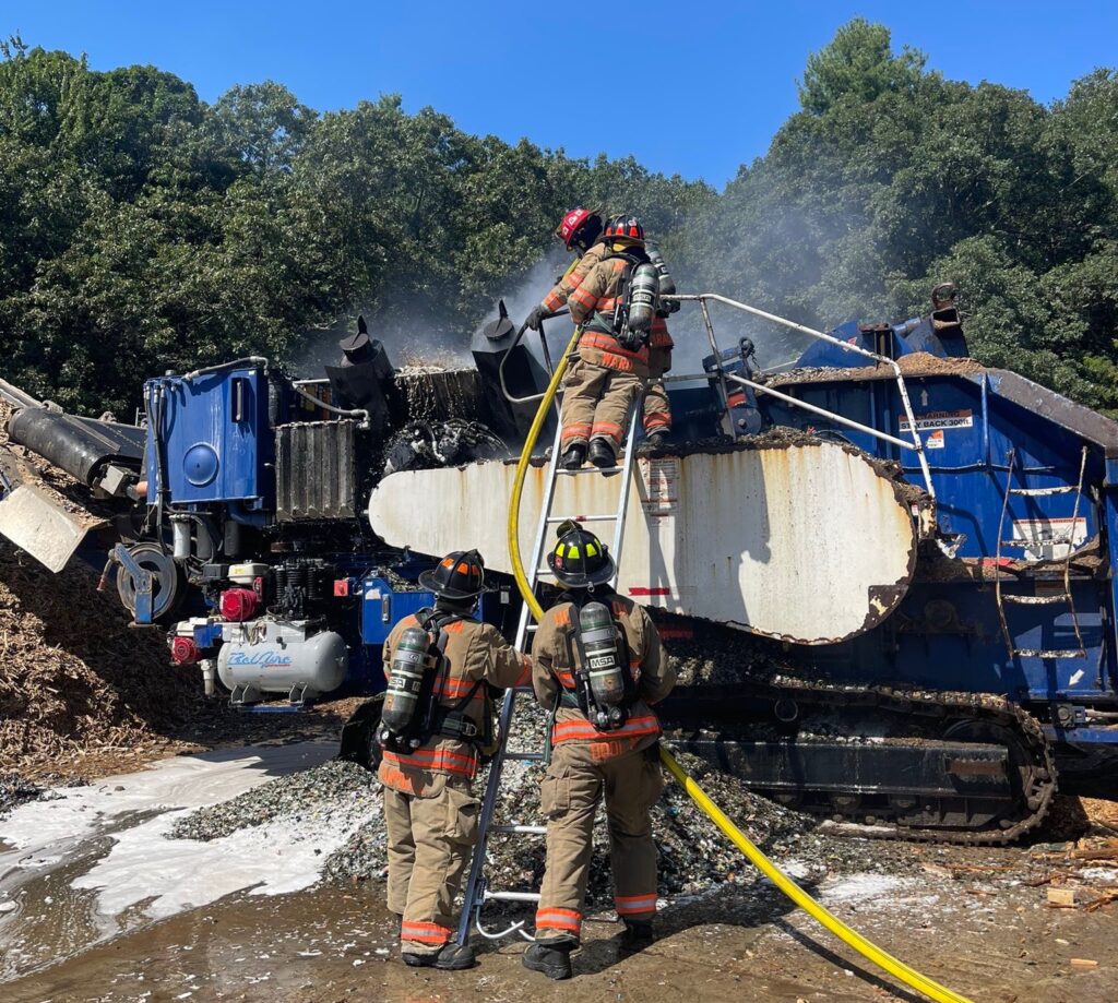 HFD wood chipper fire