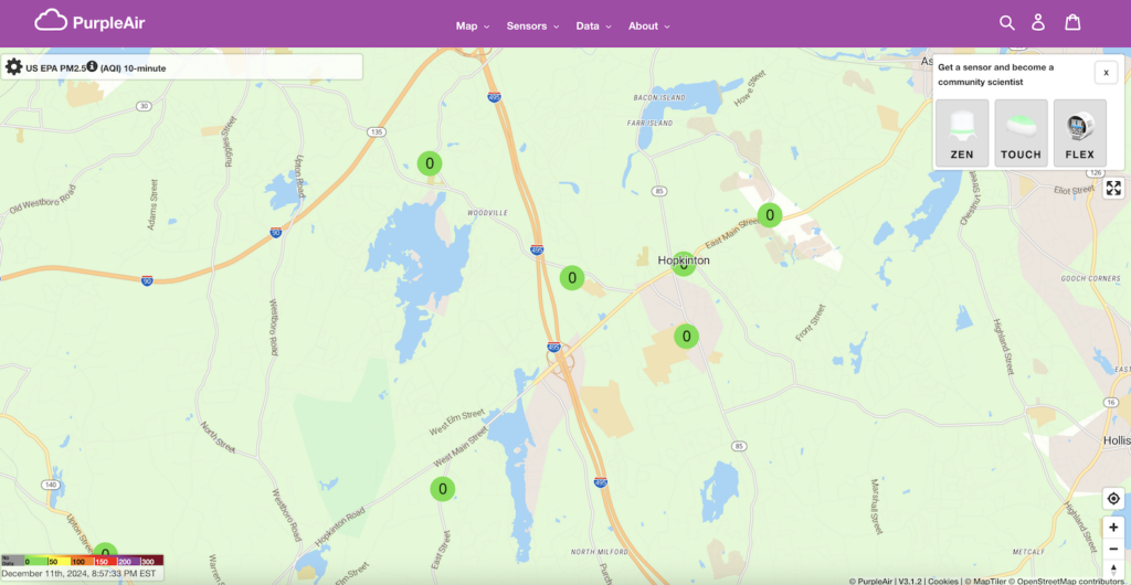 PurpleAir map
