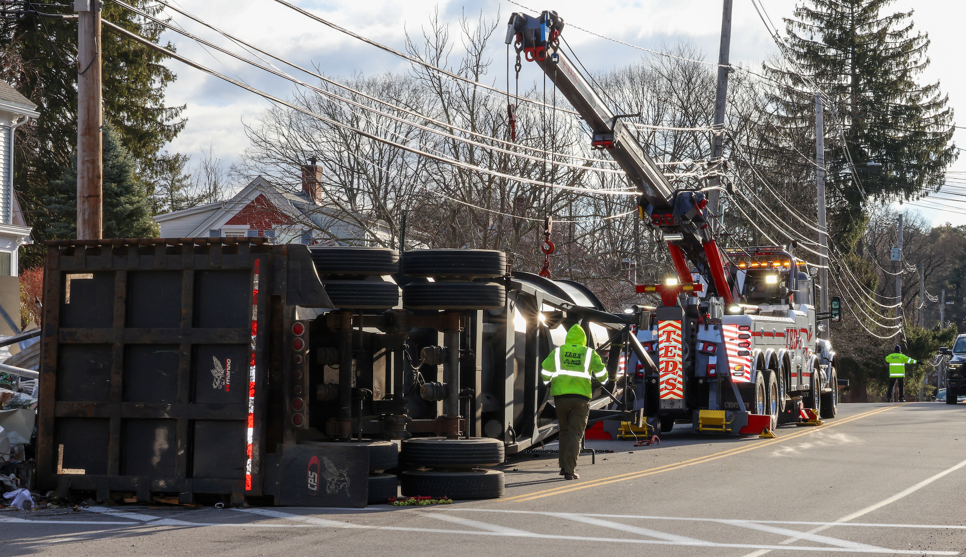 Wood Street tractor-trailer rollover impacts morning rush-hour traffic