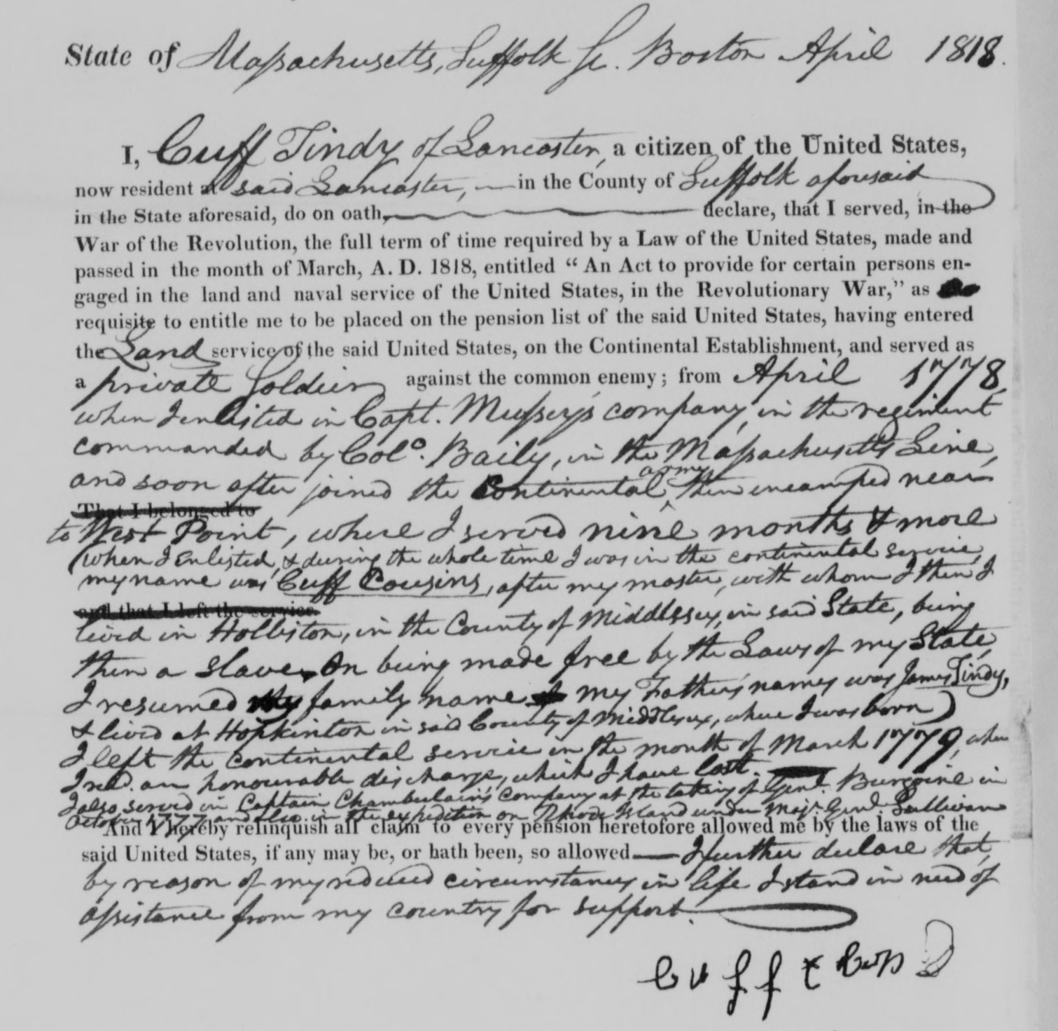 Historical Society identifies slave from Hopkinton who enlisted during American Revolution