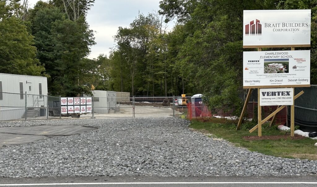 Charleswood School construction entrance