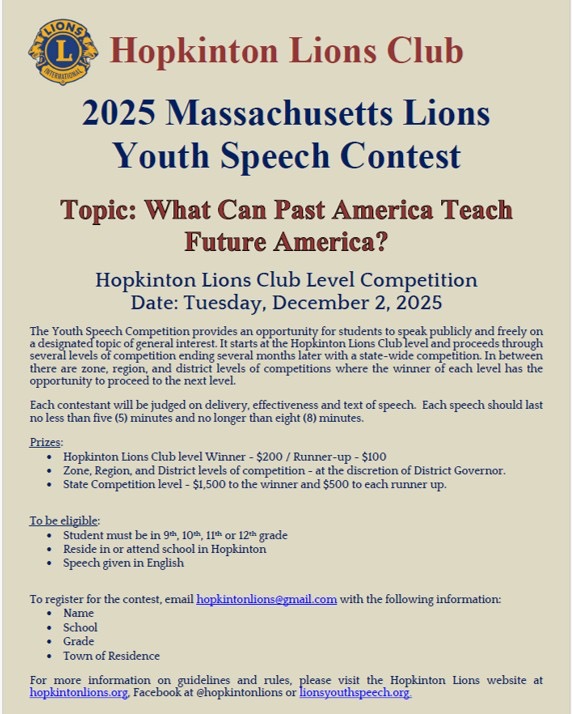 Lions speech contest