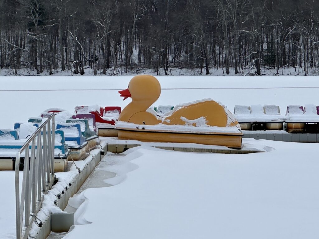 Floats Hopkinton Reservoir Winter