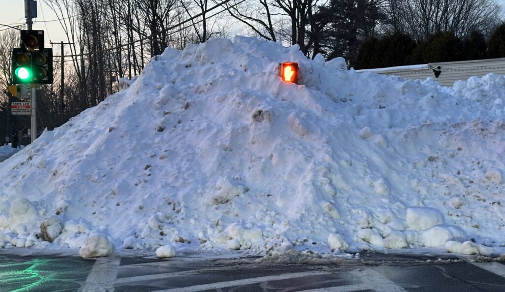 Don't walk snow pile