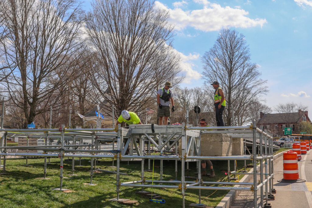 Boston Marathon Grandstand Construction