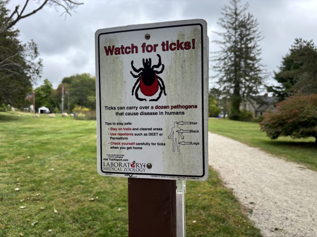 Tick Sign Hughes Farm